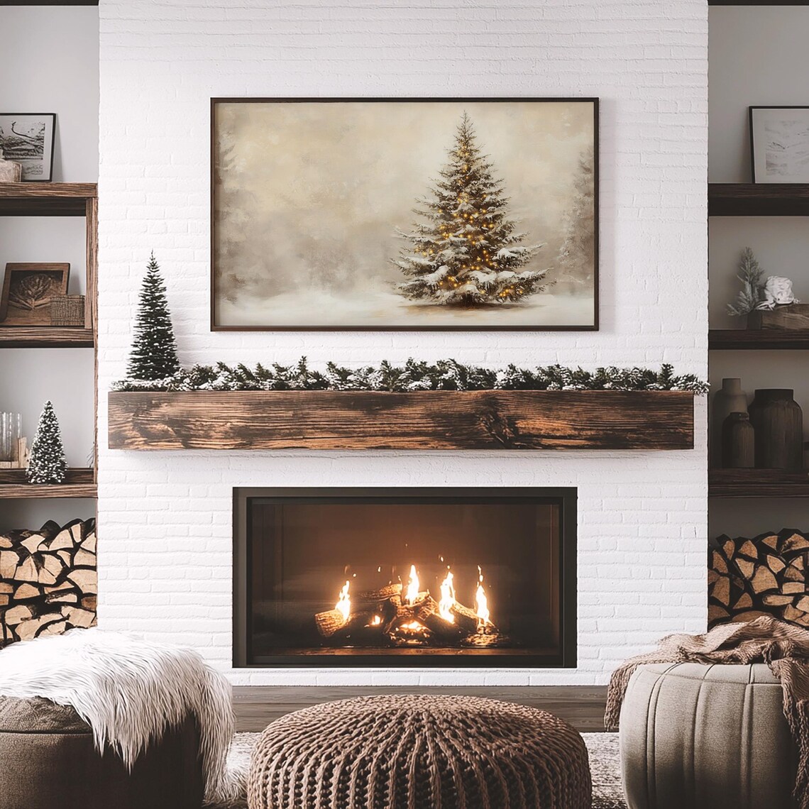 Vintage Christmas Tree Holiday Decor Art Print - Image 5