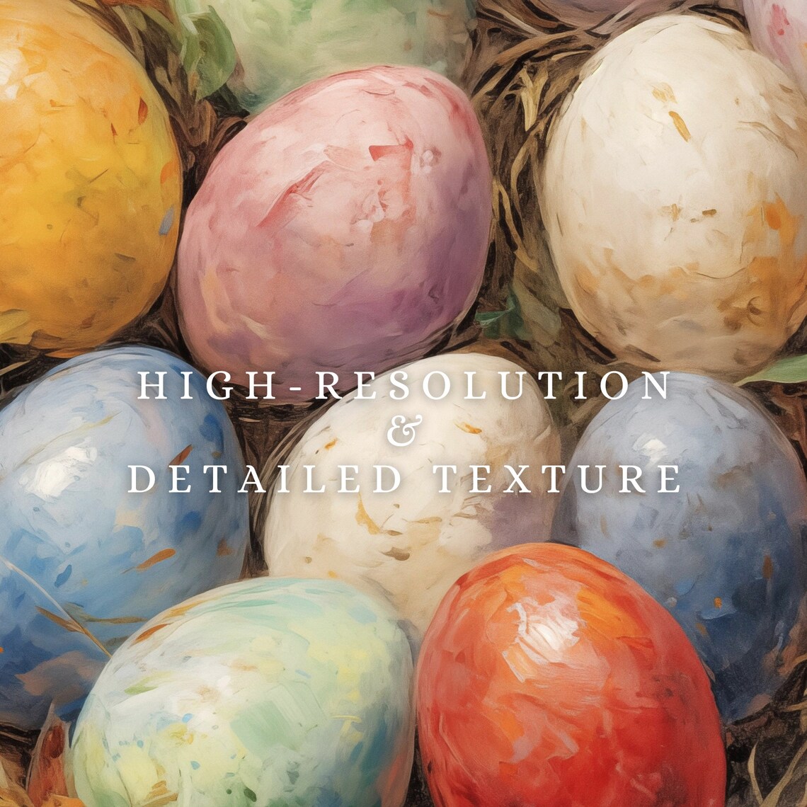 Vintage Easter Eggs In Basket, Farmhouse Decor - Image 3