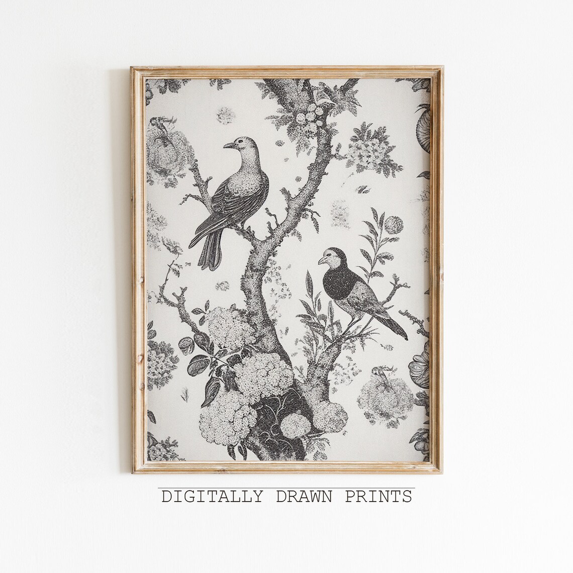Vintage Tapestry Birds, Antique Pattern Decor - Image 3