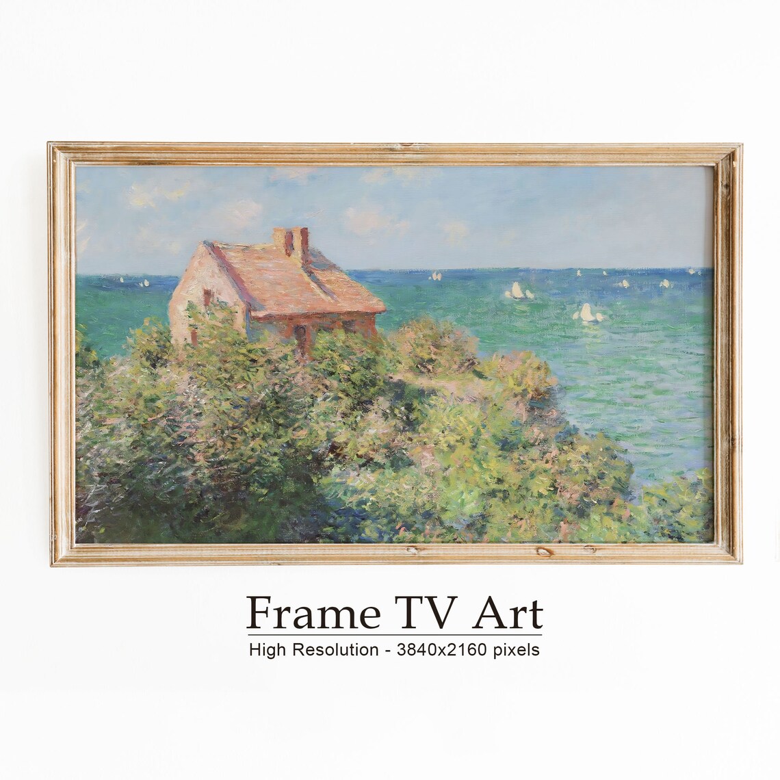 Monet Fisherman Cottage Varengeville Cliffs Normandy Coast Art Poster