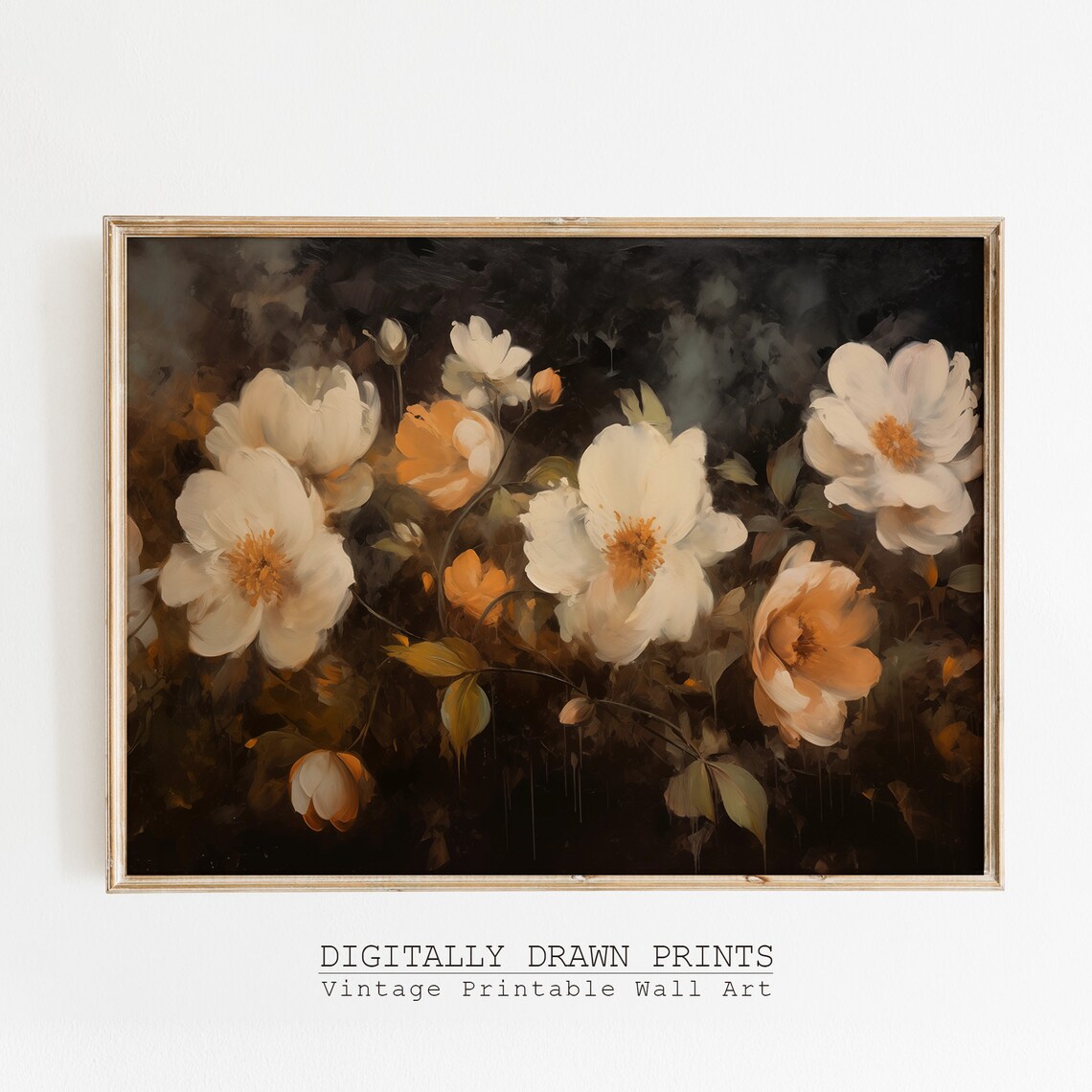 Vintage Flowers Art Print, Dark Academia Floral - Image 3
