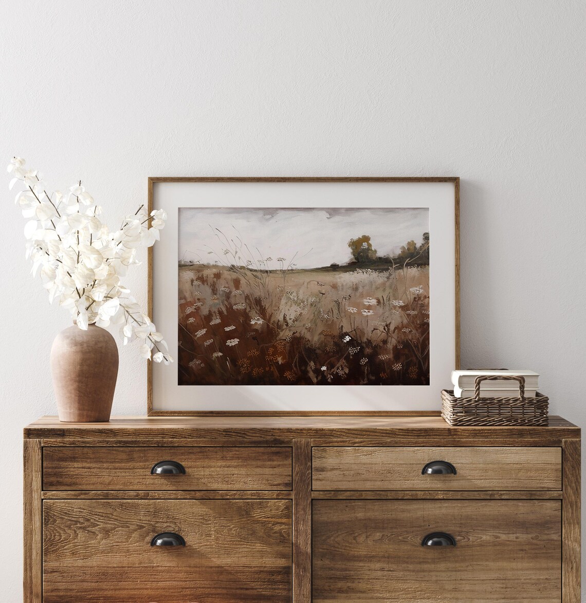 Wildflower Field Landscape, Vintage Farm Art Print - Image 3