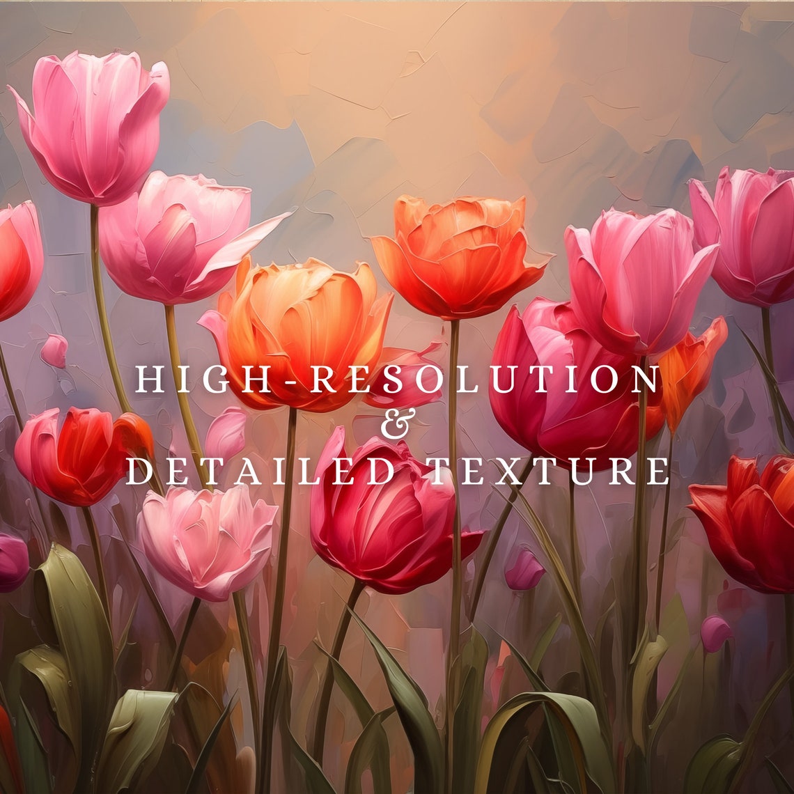 Dramatic Pink Purple Tulips on Dark Textured Background Art Print - Image 4