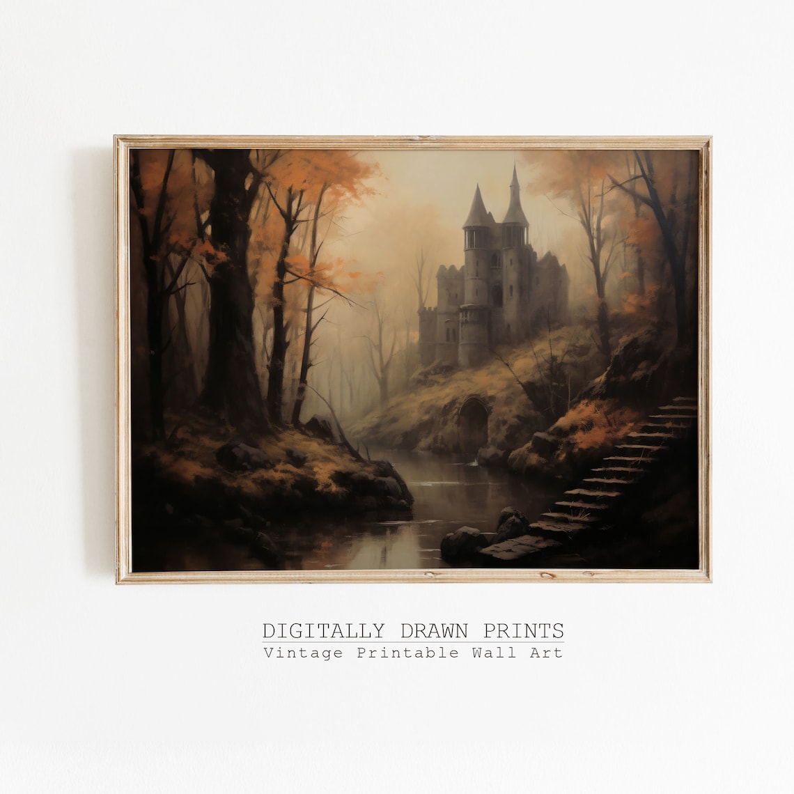 Spooky Haunted Castle Vintage Halloween Art Print