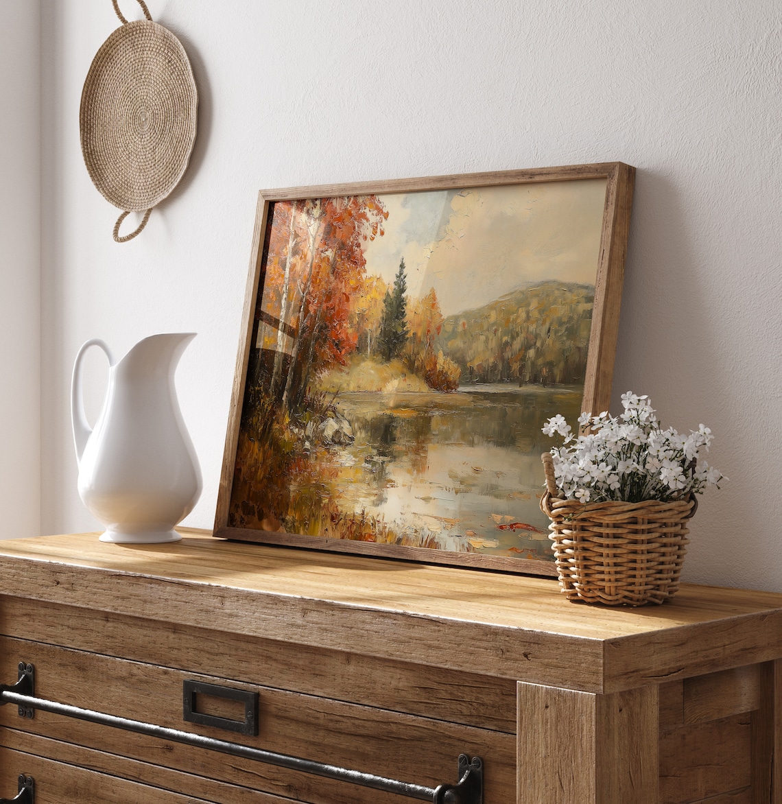 Rustic Fall Landscape Art Print, Vintage Countryside Decor - Image 3