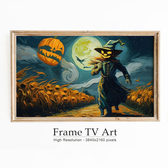 Halloween Van Gogh-Inspired Art Print, Modern Decor