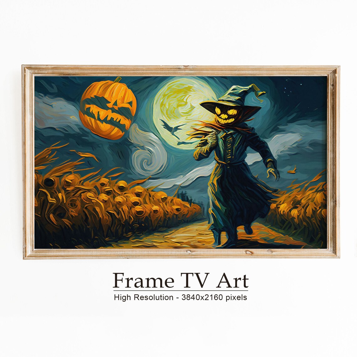 Halloween Van Gogh-Inspired Art Print, Modern Decor
