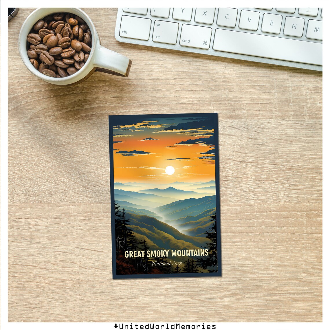 Great Smoky Mountains National Park Sunrise Misty Blue Ridges Poster - Image 4