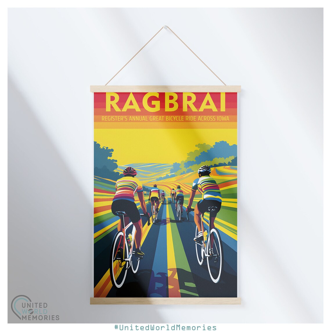 Ragbrai Vintage Retro Cycling Poster, Iowa USA - Image 5