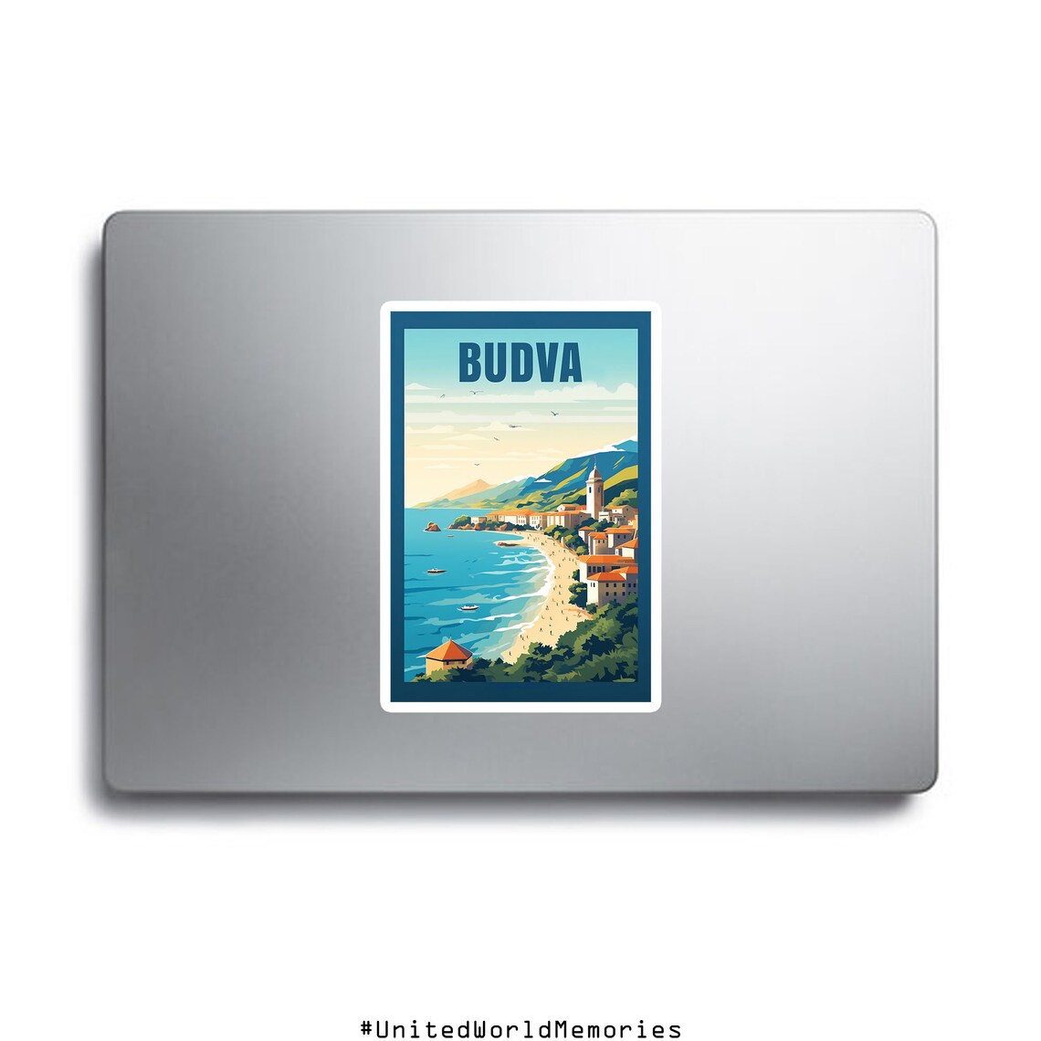 Budva Montenegro Old Town Beach Adriatic Vintage Travel Poster - Image 2