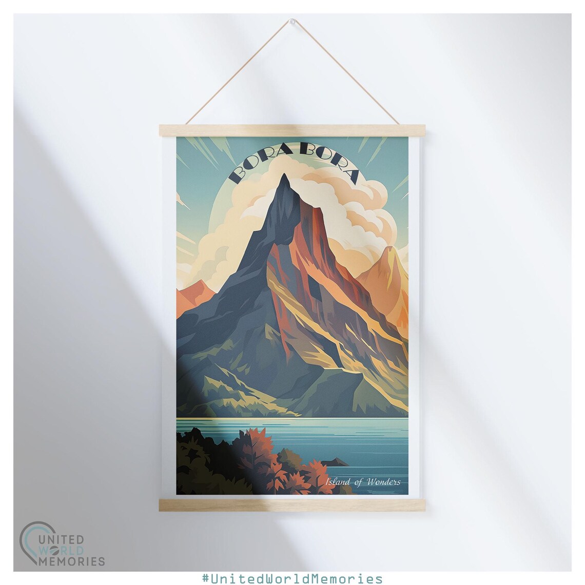 Bora Bora Island Mount Otemanu Peak Lagoon Vintage Travel Poster - Image 4