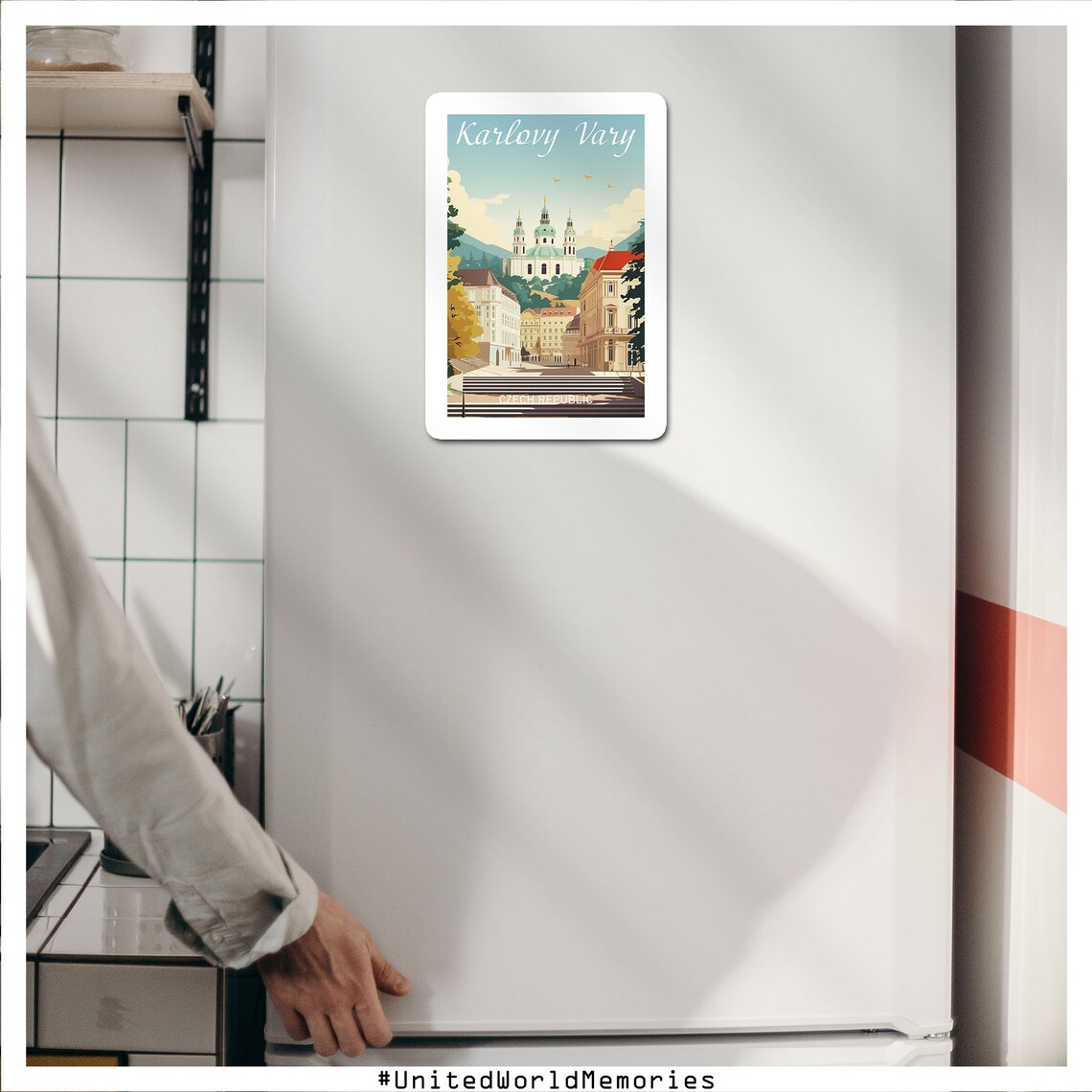 Karlovy Vary Czech Republic Spa Town Church Retro Travel Poster - Image 3