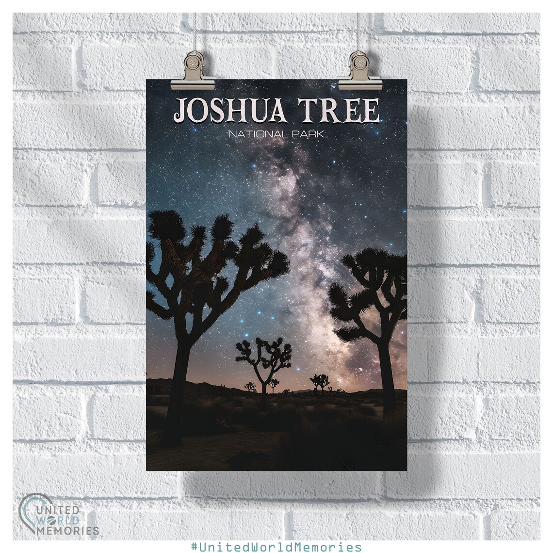 Joshua Tree National Park Milky Way Starry Night Desert Poster
