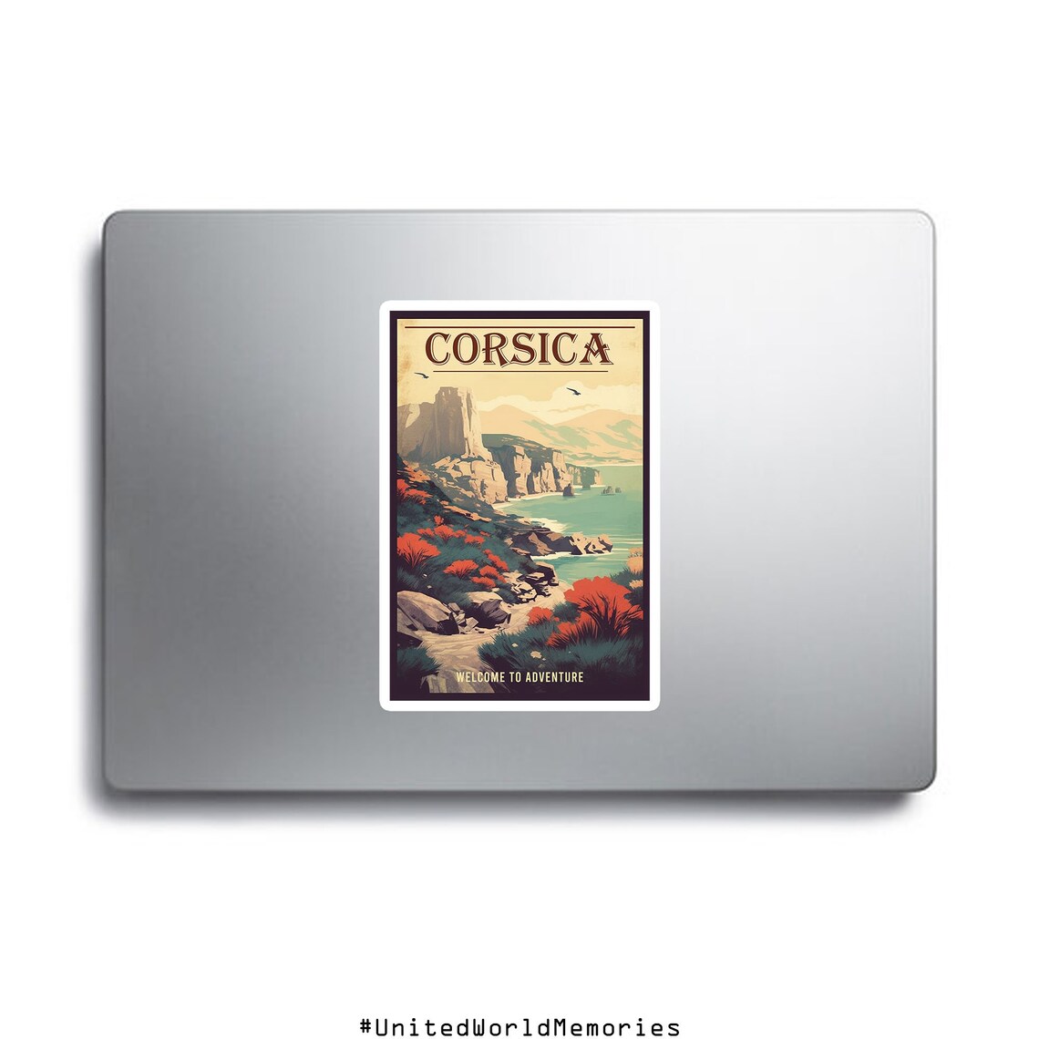 Corsica Welcome To Adventure Vintage Rocky Coastline Travel Poster - Image 2