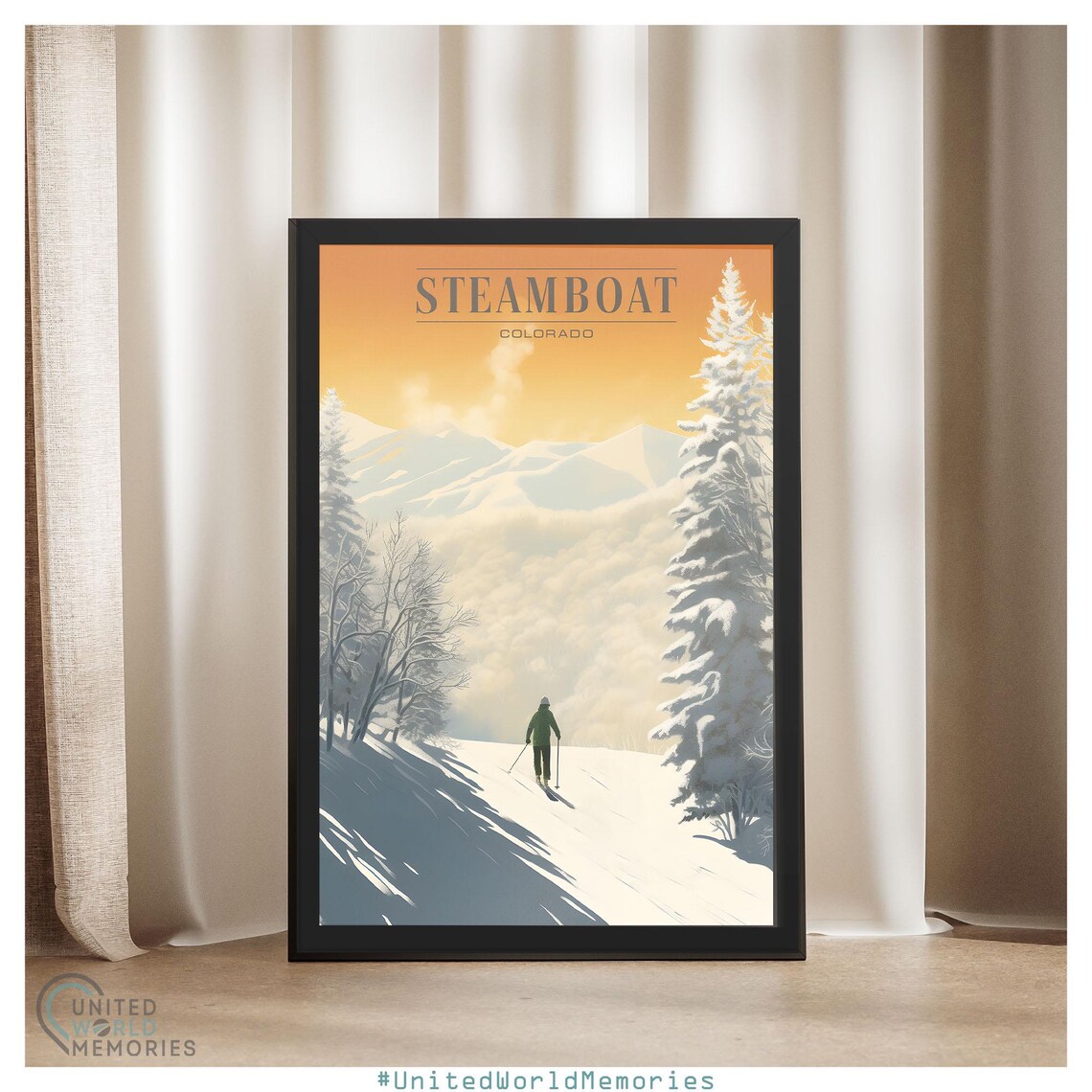Steamboat Colorado Cross Country Skiing Quiet Winter Trail Poster - Image 4