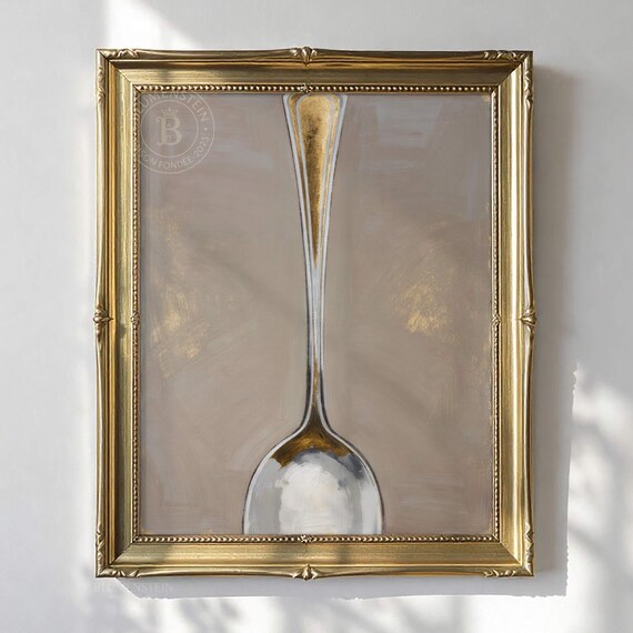Silver Spoon Minimalist Kitchen Wall Decor Poster