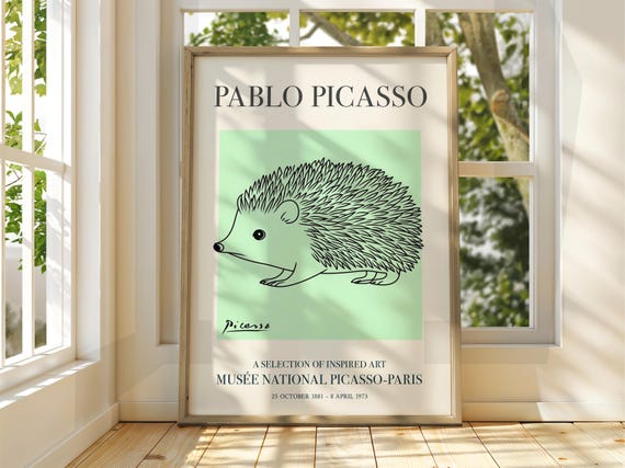 Pablo Picasso Art Exhibition Print Line Classic Poster Gallery Home Decor Hedgehog