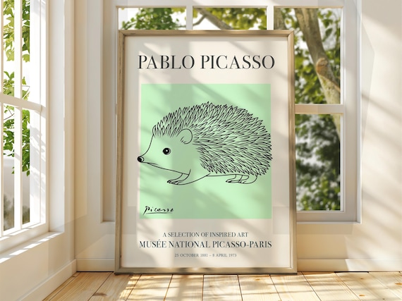 Pablo Picasso Hedgehog Line Drawing Exhibition Art Gallery Poster