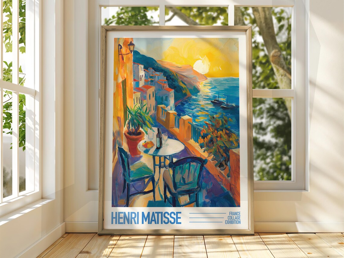 Henri Matisse Coastal Terrace Cafe Sunset France Exhibition Poster