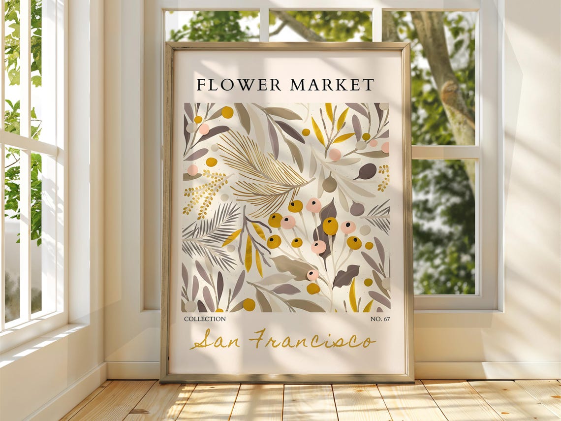 Flower Market San Francisco Botanical Leaves Collection 67 Poster