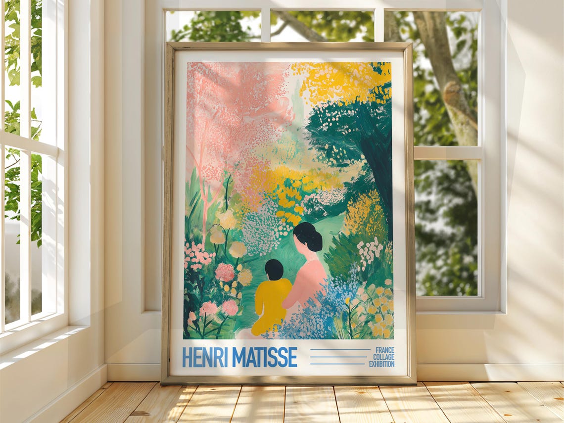 Henri Matisse Garden Figures Collage Exhibition Pastel Art Poster