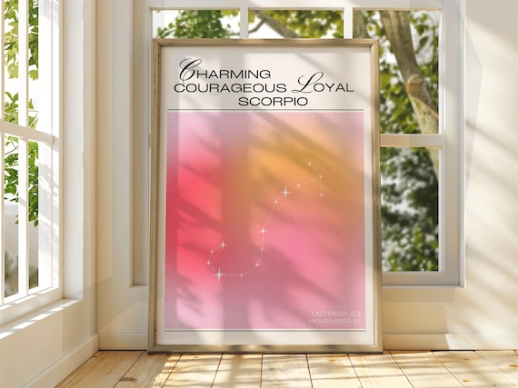 Scorpio Poster Star Sign Wall Art Astrology Spiritual Zodiac Gift For