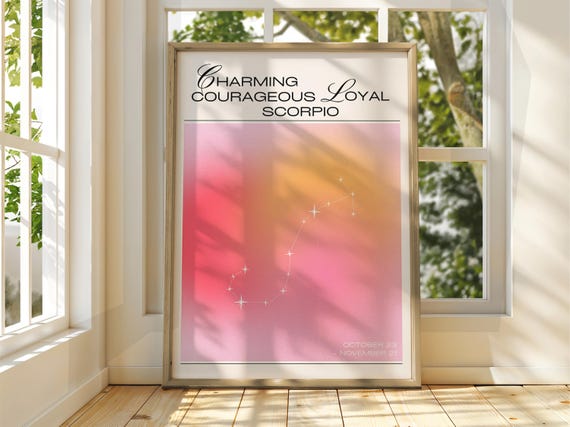 Scorpio Zodiac Constellation Sunset Gradient Astrology Poster
