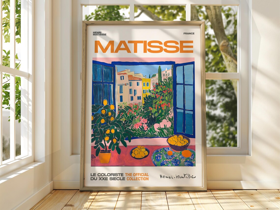Henri Matisse Citrus Garden Colorful Houses Window View Art Poster