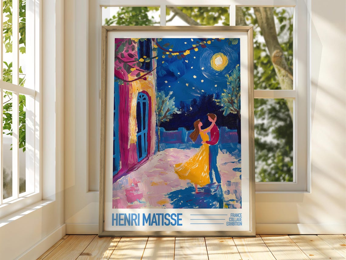 Henri Matisse Dancing Couple Moonlit Street Exhibition Poster