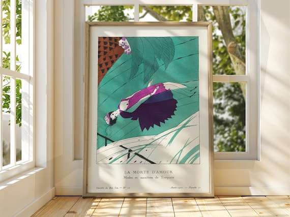 La Morte dAmour French 1920 Fashion Illustration Decor Poster