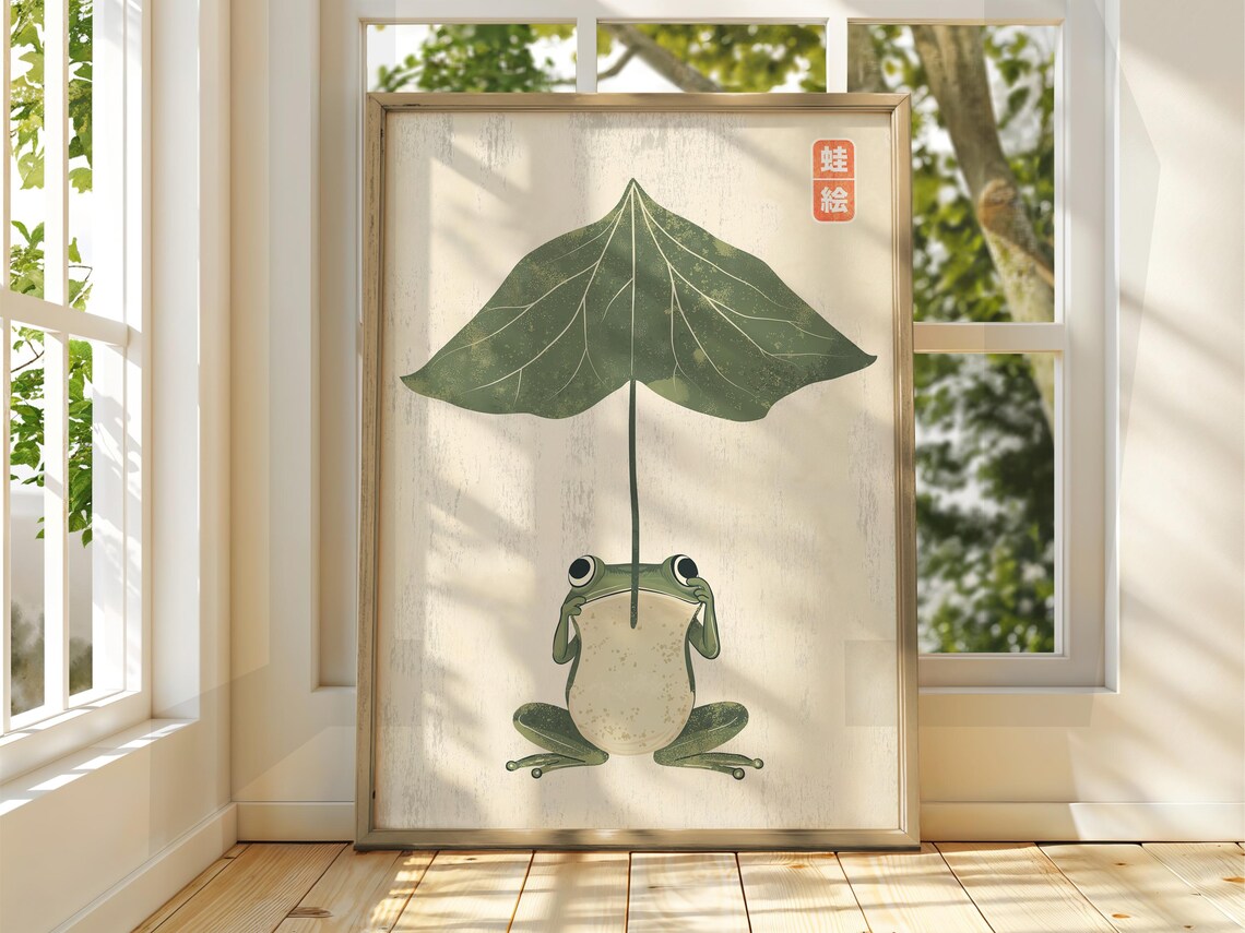 Japanese Vintage Frog Art Poster, Matsumoto Hoji