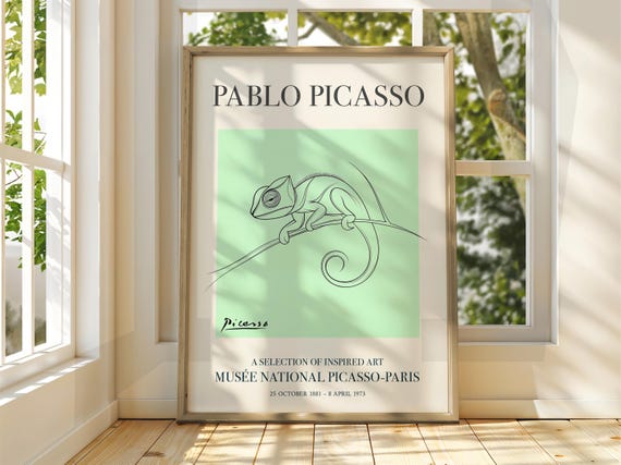 Pablo Picasso Art Exhibition Print Line Classic Poster Gallery Home Decor Fox