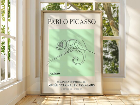 Pablo Picasso Chameleon Line Art Inspired Gallery Exhibition Print