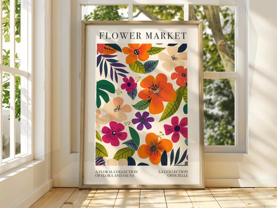 Flower Market Floral Garden Art Print