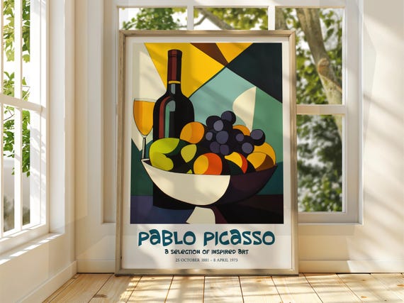 Pablo Picasso Art Exhibition Print Cubism Surrealism Poster Abstract Gallery Home Decor Cafe