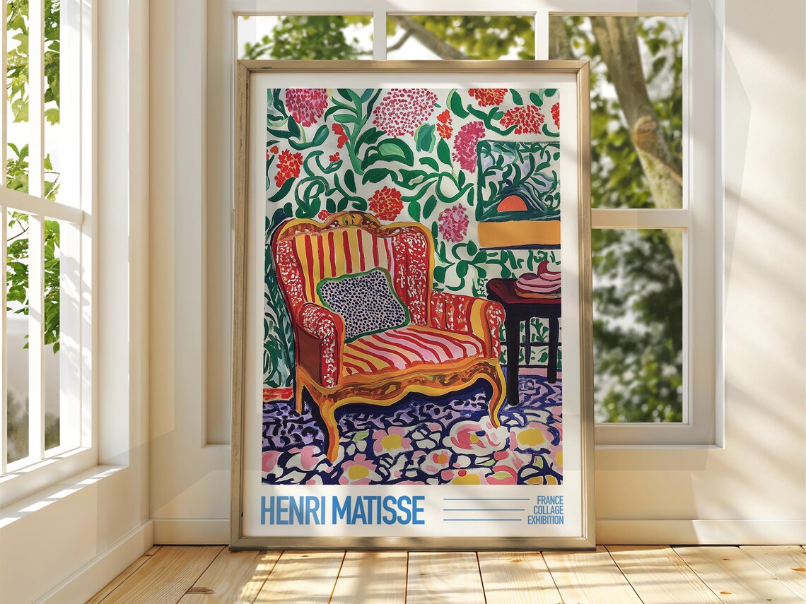 Henri Matisse Cozy Room Striped Armchair France Exhibition Poster