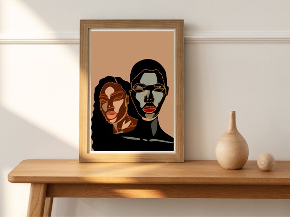 Protected Melanin Women Illustration Black Girl Magic Art Art Wall Art Home Decor Black Wall Art