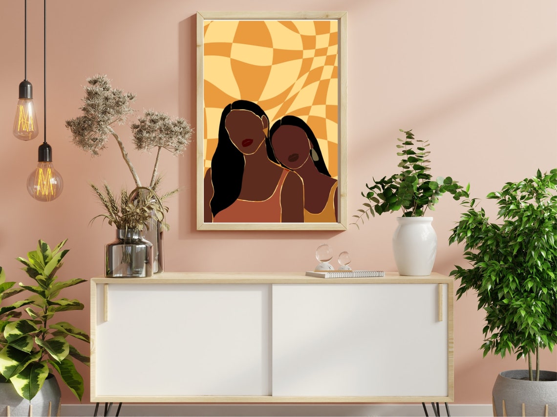 Twins Instant Art Wall Art Boho Wall Art Gift For Her - Image 3