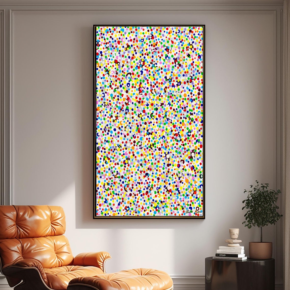 Vertical Rainbow Dot Field Poster Playful Colorful Polka Dots - Image 5