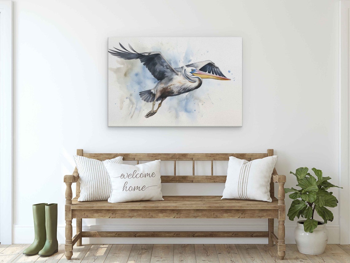 Pelican Watercolor Painting Art Print - Image 2