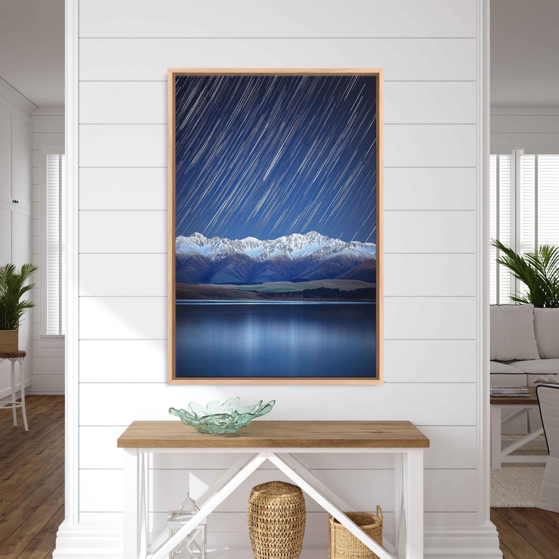 Starry Night Over Mountains Wall Art Print Long Exposure Natures Beauty