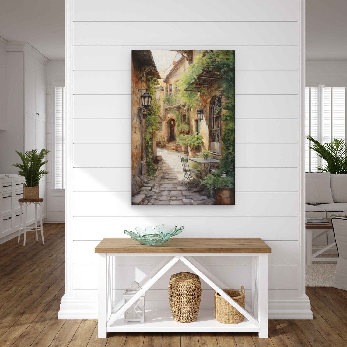 Italy Alleyway Acrylic Painting, Modern Art Print - Image 3