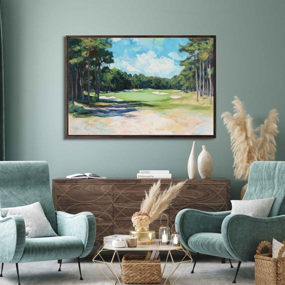Pinehurst 2 Golf Course Wall Art Print Lush Fairways Gift For Golfer Golfing Green Ready To Hang