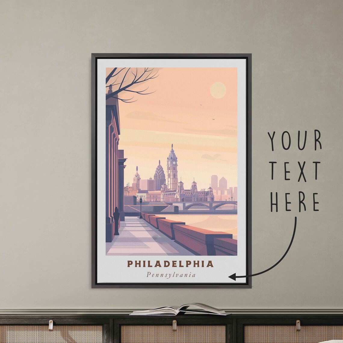Philadelphia Pennsylvania City Hall River Bridge Travel Poster
