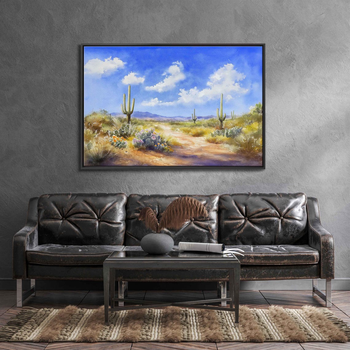 Cacti And Wildflowers, Desert Art Print - Image 3