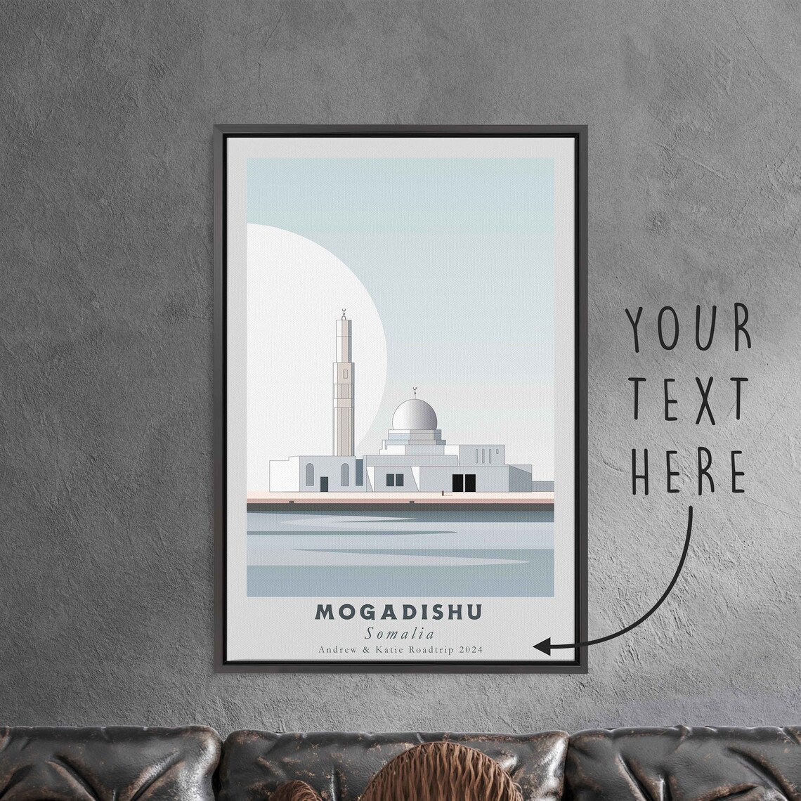 Mogadishu Somalia Mosque Minaret Waterfront Minimal Travel Poster - Image 3