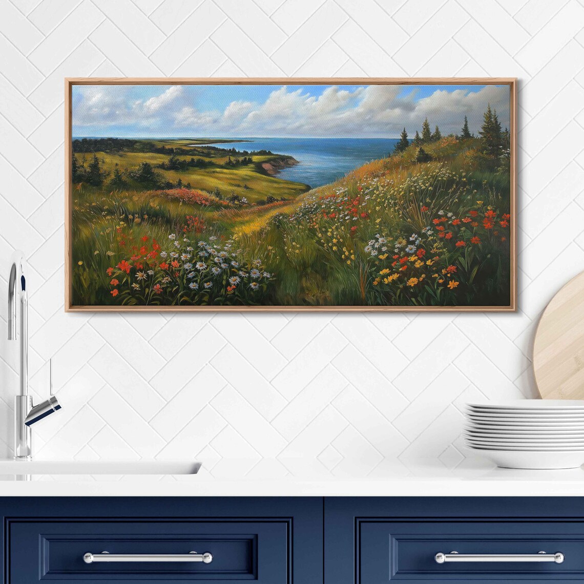 Whistling Straits Landscape - Wildflowers, Lake Backdrop