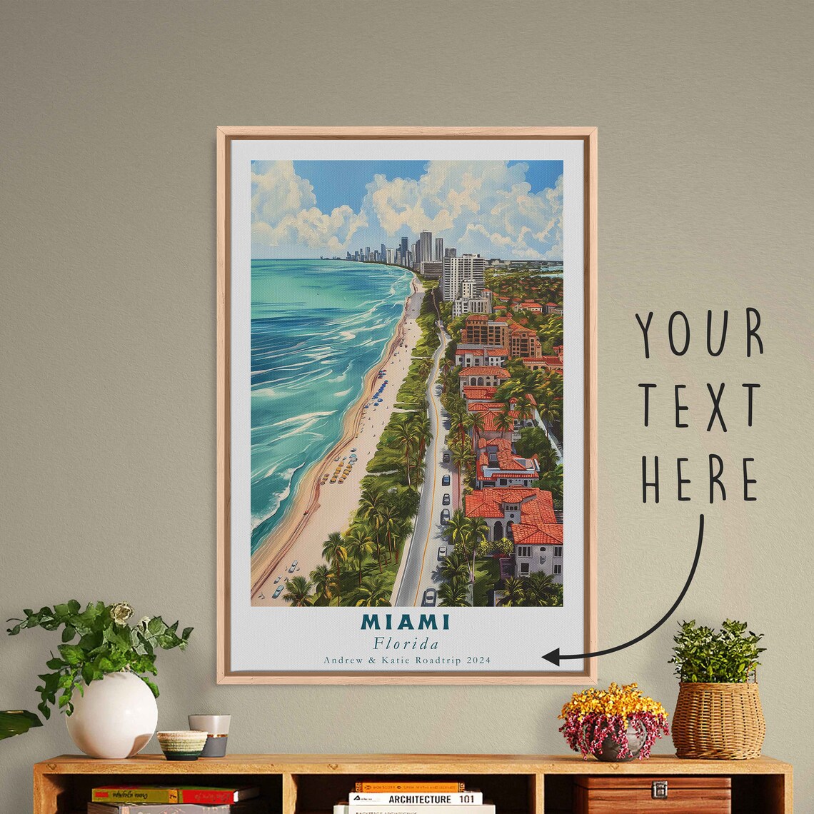 Miami Florida Acrylic Painting Travel Art Print - Image 3