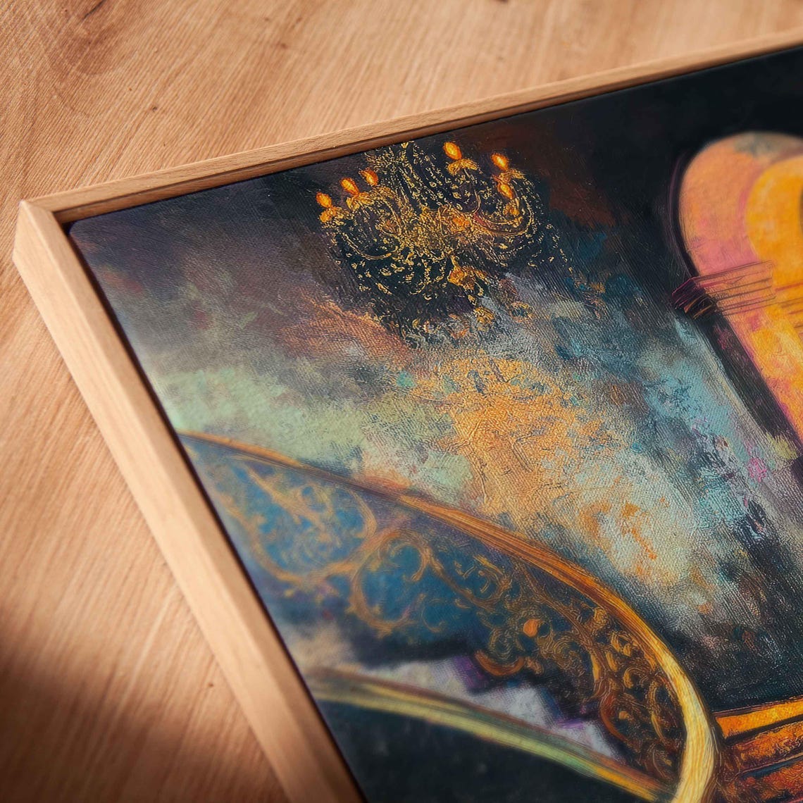 Luxurious Golden Staircase Wall Art Print Opulent Textures Rich Colors Inspired By Klimt - Image 2