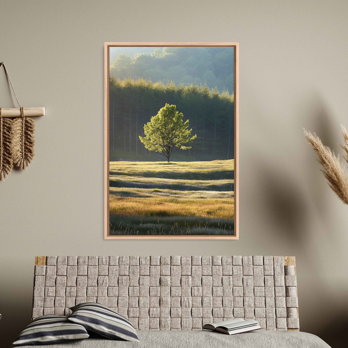 Lone Tree in a Barren Field, Nature Photo Print - Image 3